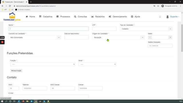 003 EAD - Cadastro de Candidato