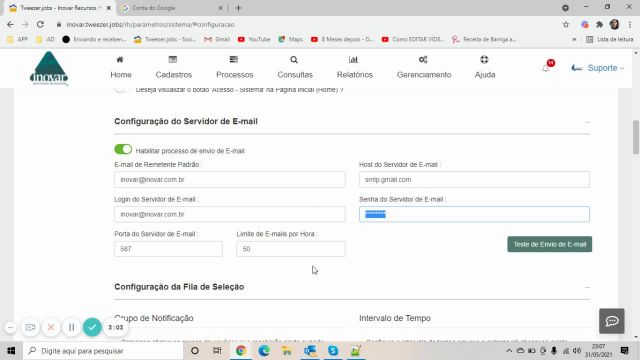 AN1 - Configuração Gmail no Tweezer