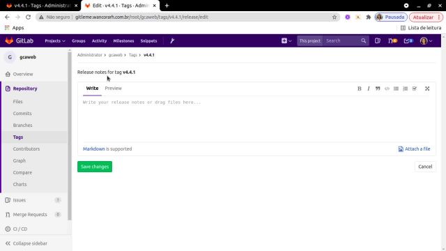 Leme Tecnologia – GITLAB e como editar/ deletar tags