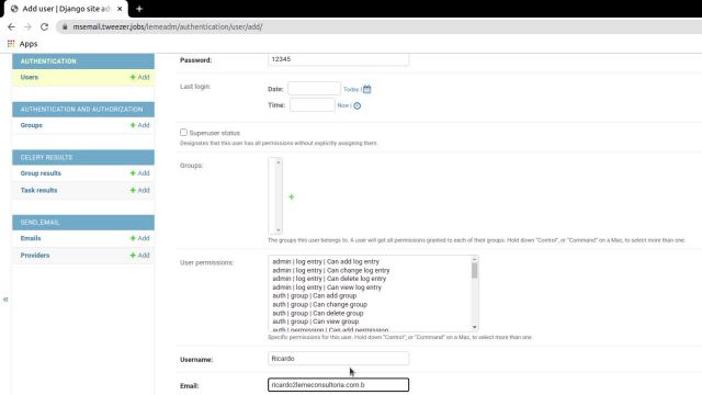 Como criar usuário no microserviço