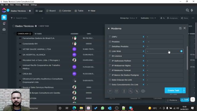 Clickup - Dados Técnicos