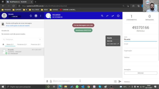 Multi 360 - Criar Atendimento