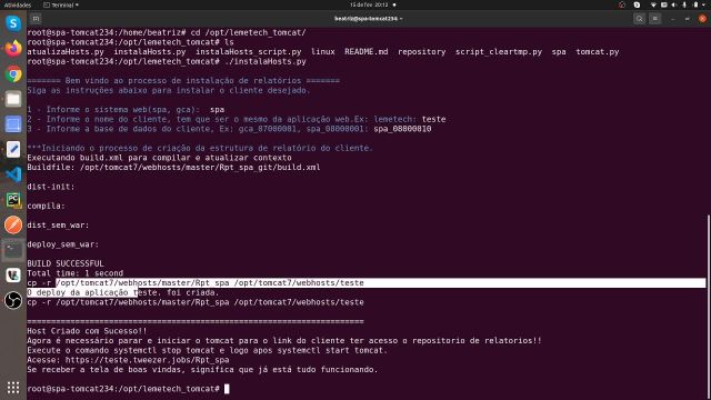 Como criar a estrutura de relatório(tomcat) do cliente novo – Tweezer