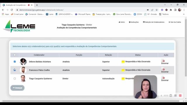 Avaliação de Desempenho - Área do Gestor