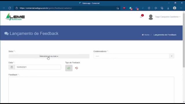 Como Cadastrar Feedback