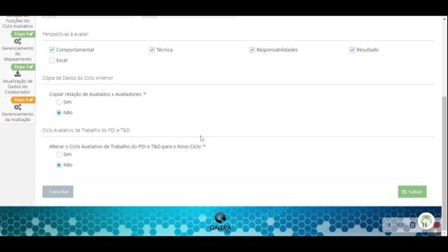 2. Módulo Avaliação de Desempenho - Etapa 1 - Cadastro de um novo Ciclo