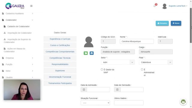 Manutenção de Colaboradores