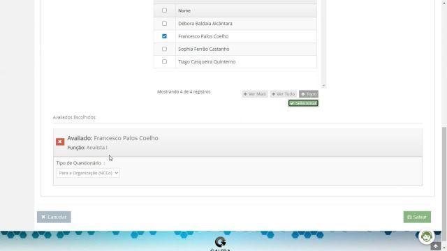 15. Liberação de Questionário Comportamental