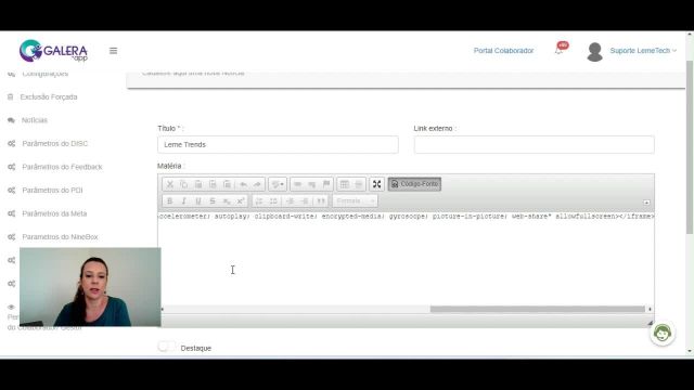 Cadastro de Notícias