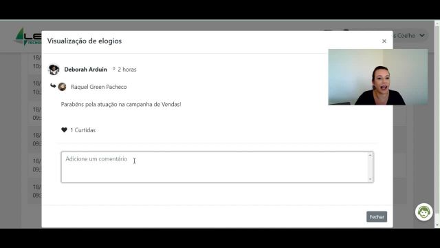 Como interagir no  Mód de Elogios